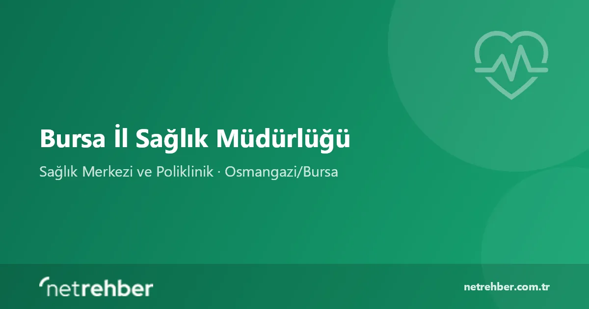 Bursa İl Sağlık Müdürlüğü kapak görseli