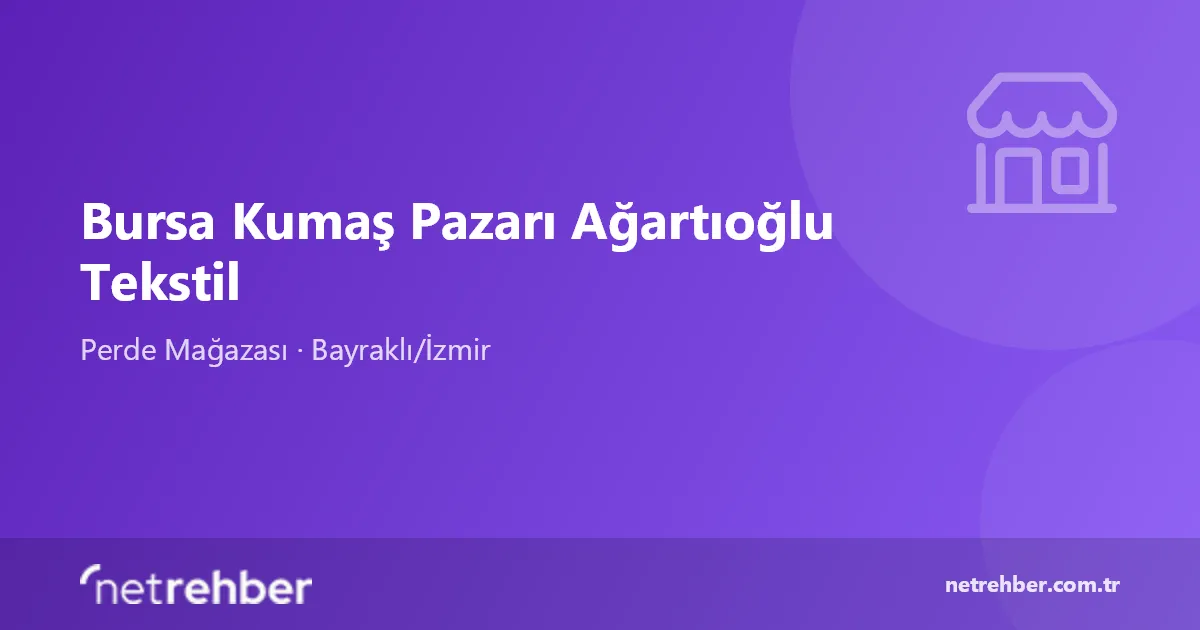 Bursa Kumaş Pazarı Ağartıoğlu Tekstil kapak görseli