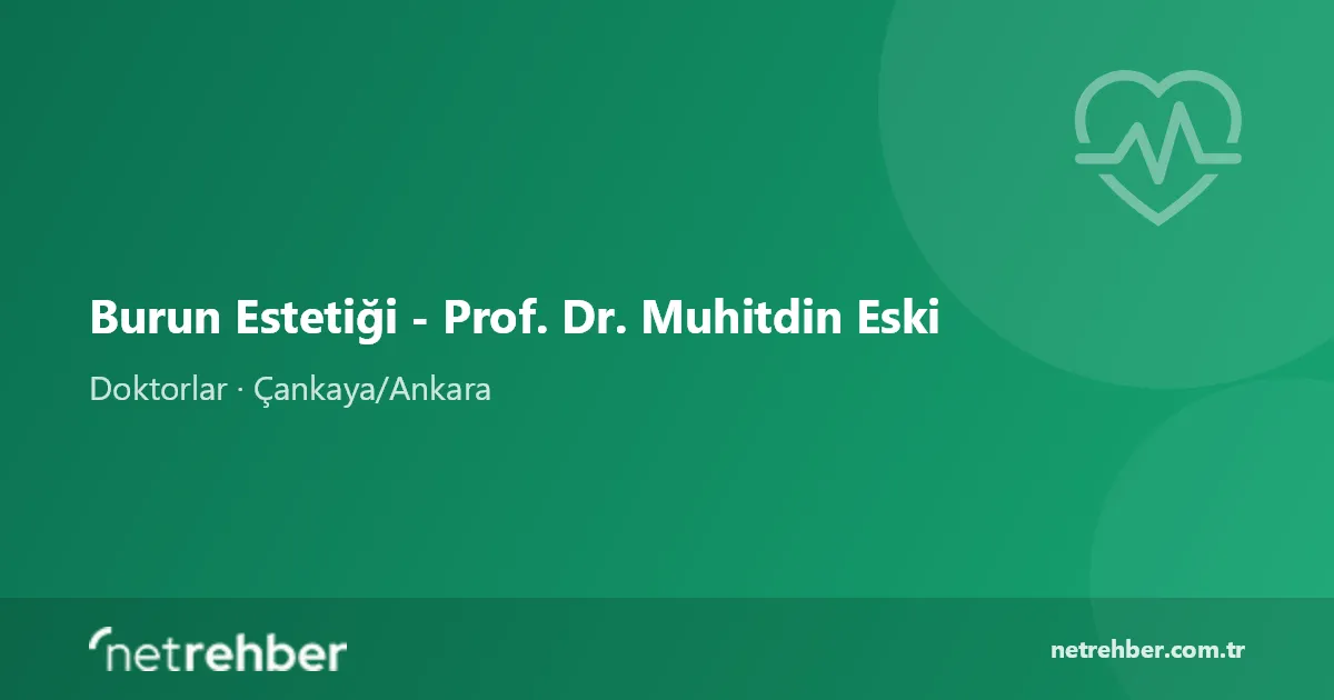 Burun Estetiği - Prof. Dr. Muhitdin Eski kapak görseli