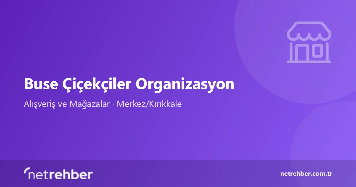 Buse Çiçekçiler Organizasyon kapak görseli