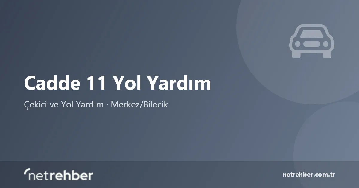 Cadde 11 Yol Yardım kapak görseli