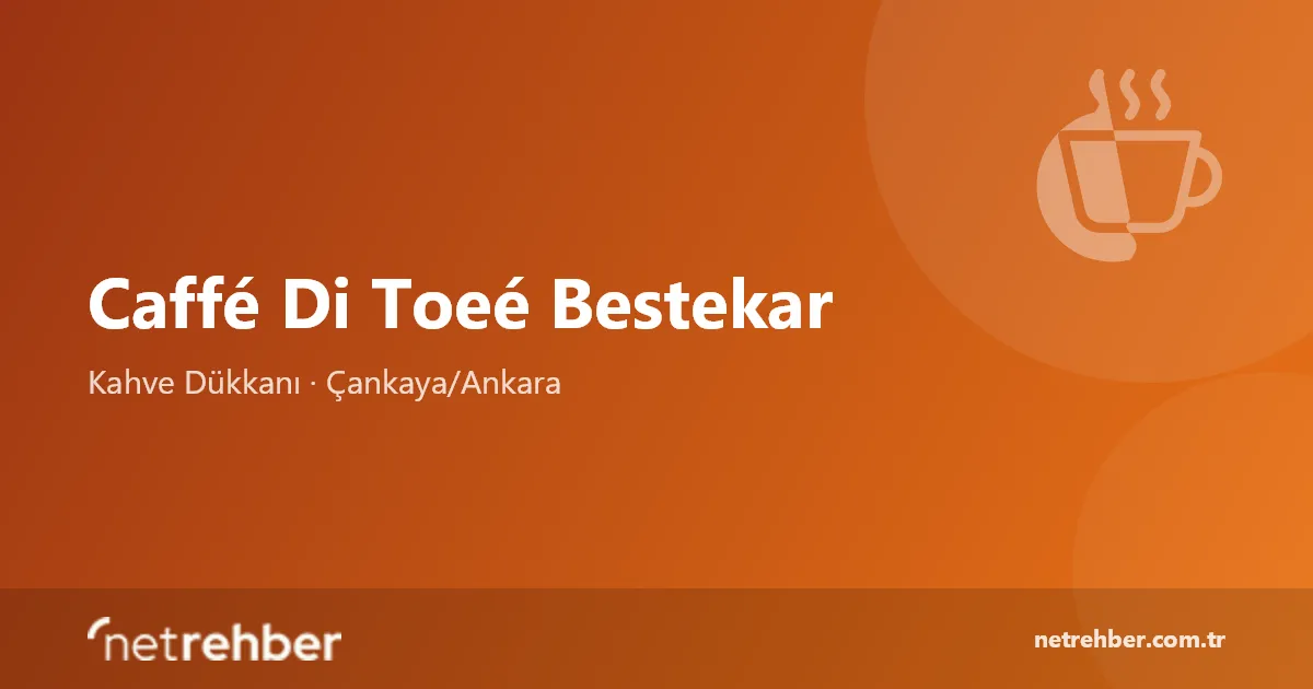 Caffé Di Toeé Bestekar kapak görseli