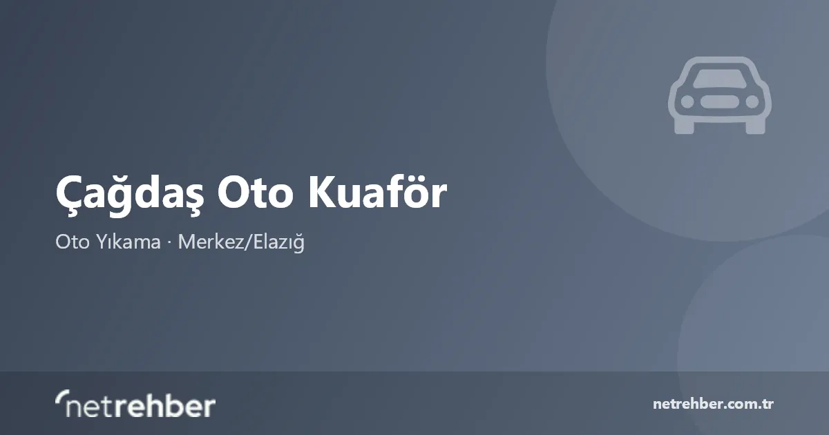 Çağdaş Oto Kuaför kapak görseli