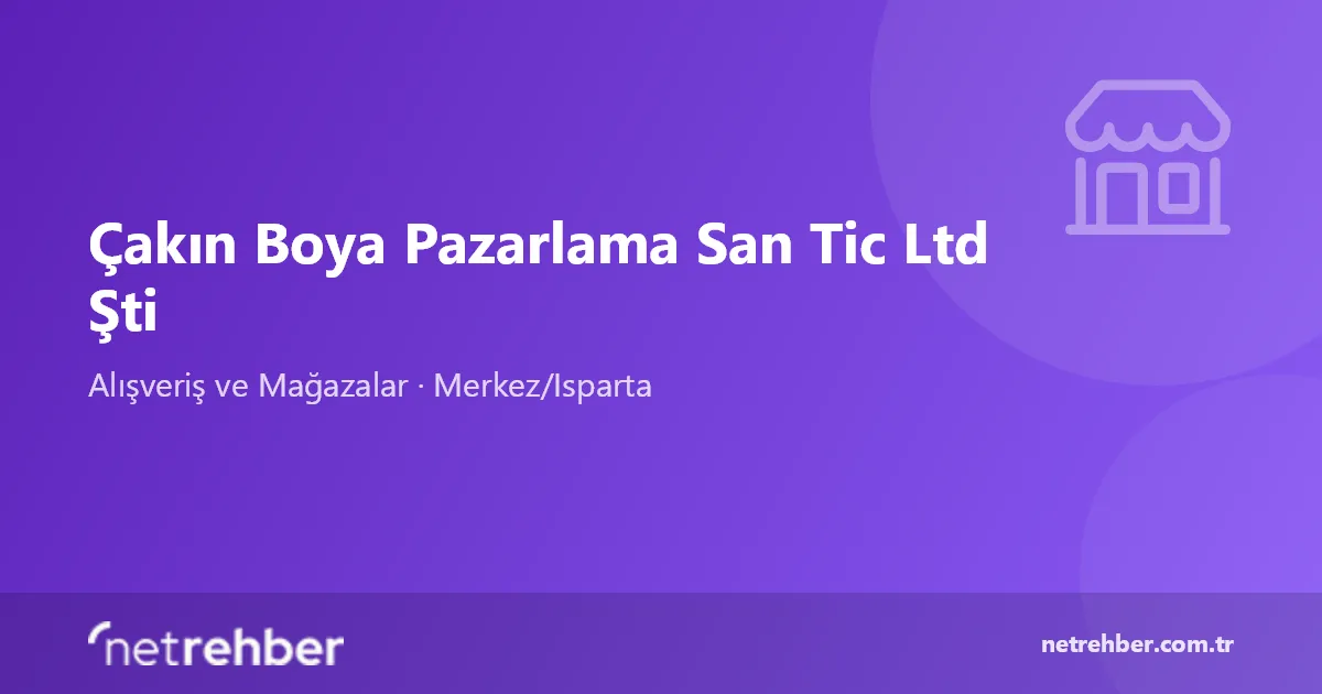 Çakın Boya Pazarlama San Tic Ltd Şti kapak görseli