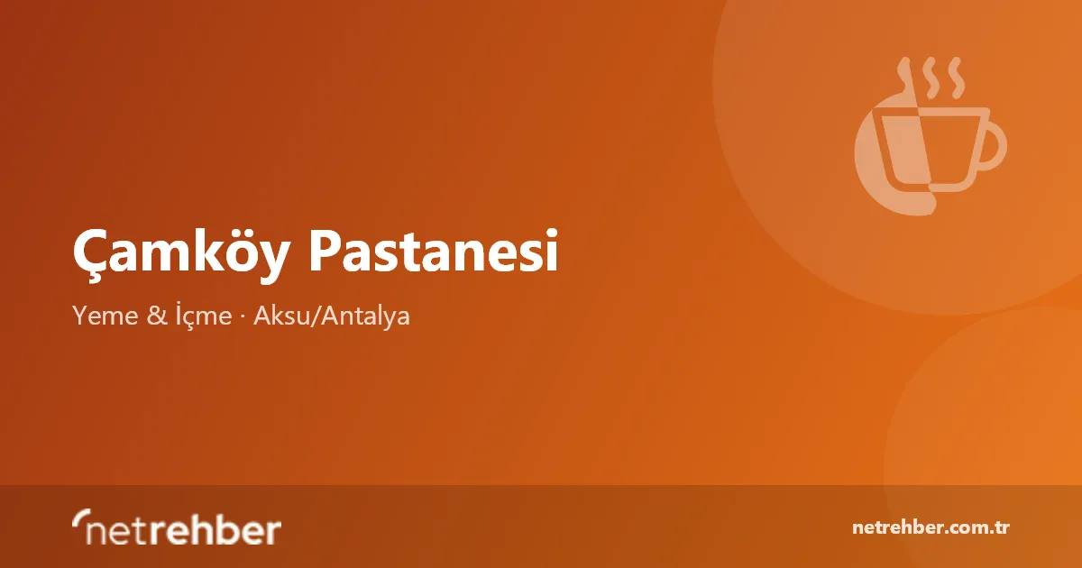 Çamköy Pastanesi kapak görseli