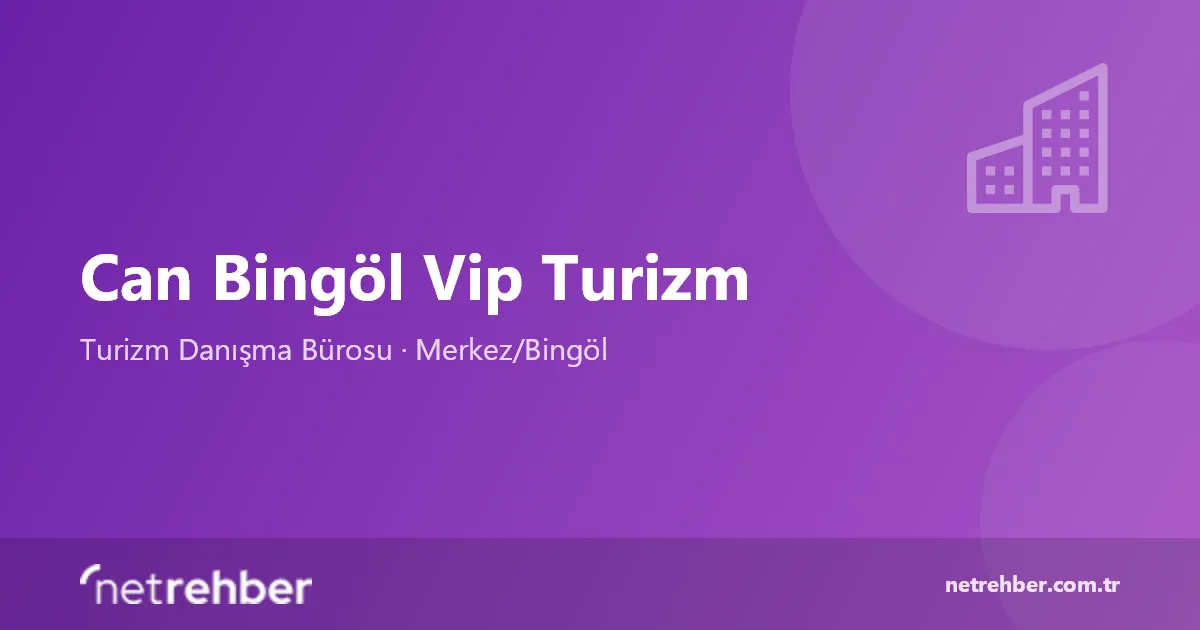 Can Bingöl Vip Turizm kapak görseli