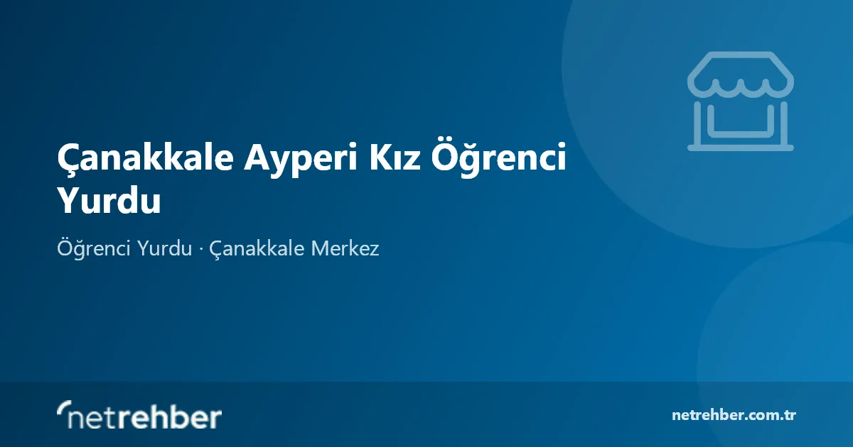 Çanakkale Ayperi Kız Öğrenci Yurdu kapak görseli