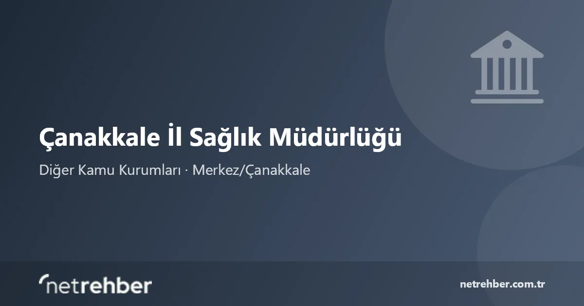 Çanakkale İl Sağlık Müdürlüğü kapak görseli