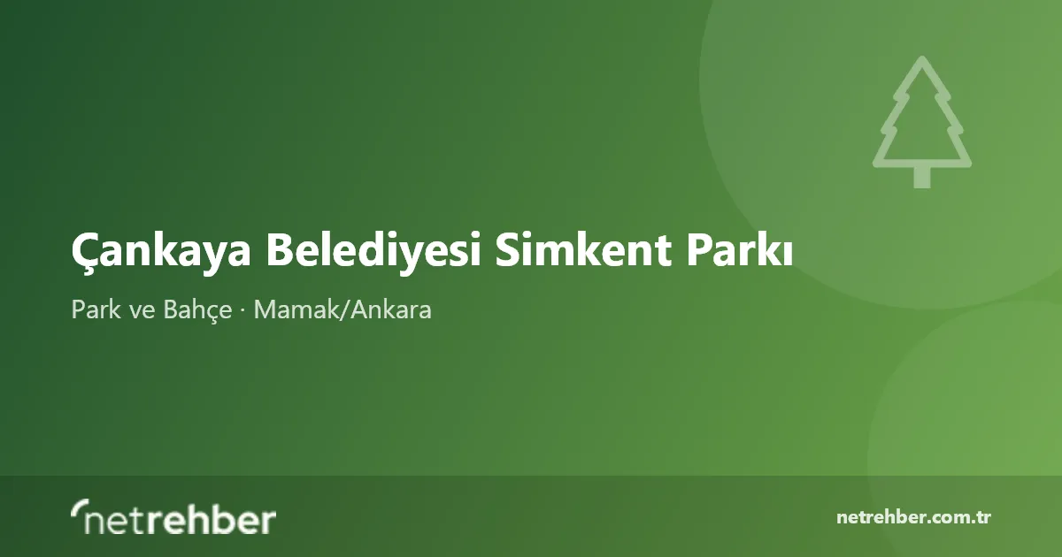 Çankaya Belediyesi Simkent Parkı kapak görseli