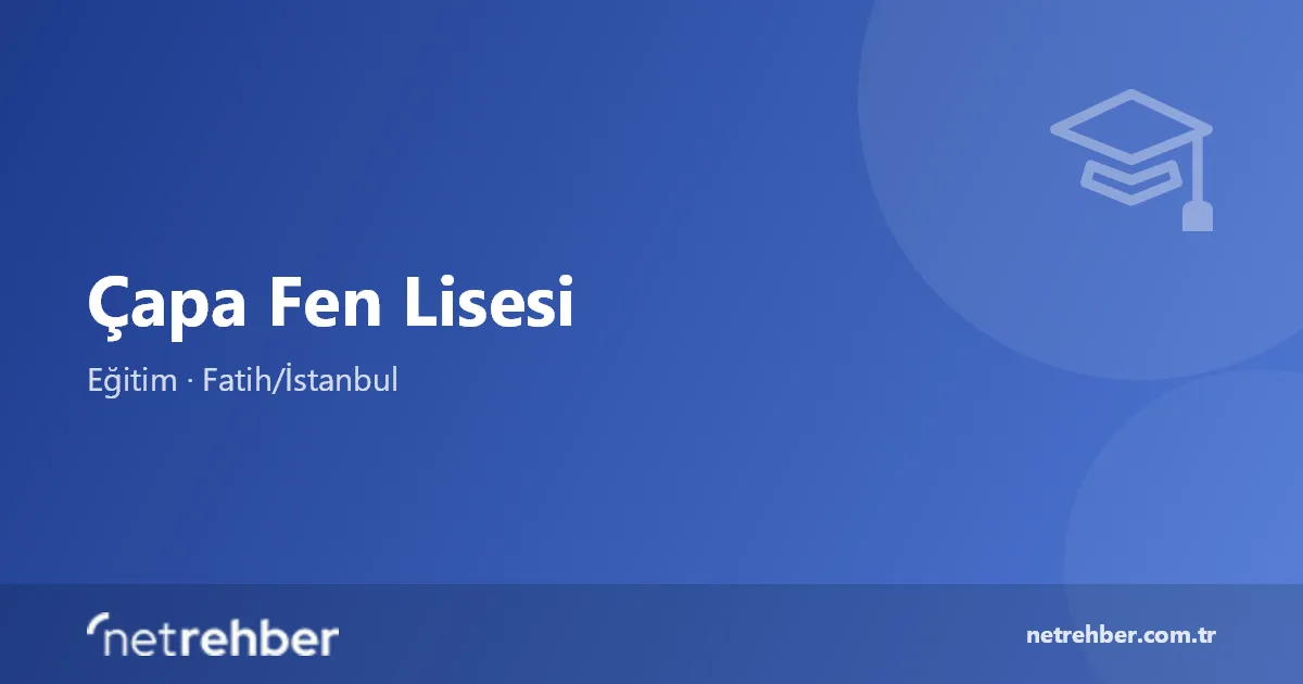 Çapa Fen Lisesi kapak görseli