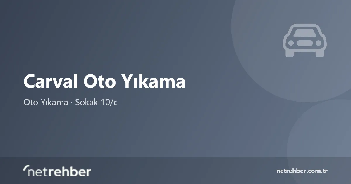 Carval Oto Yıkama kapak görseli