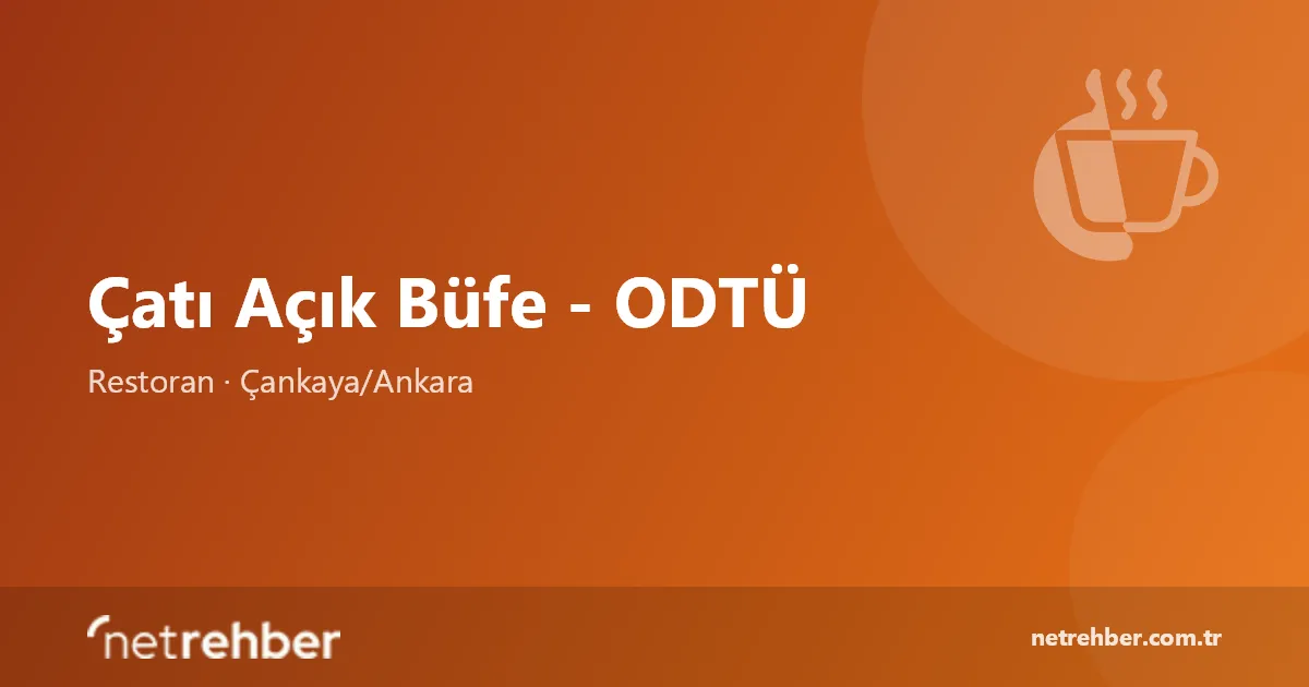 Çatı Açık Büfe - ODTÜ kapak görseli
