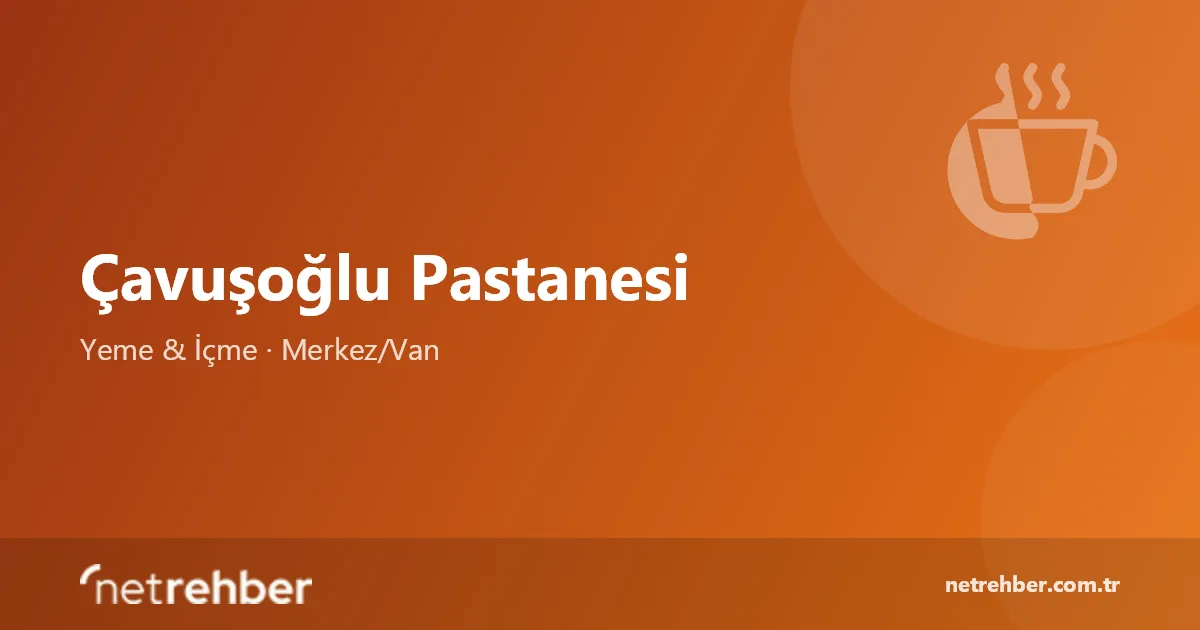 Çavuşoğlu Pastanesi kapak görseli
