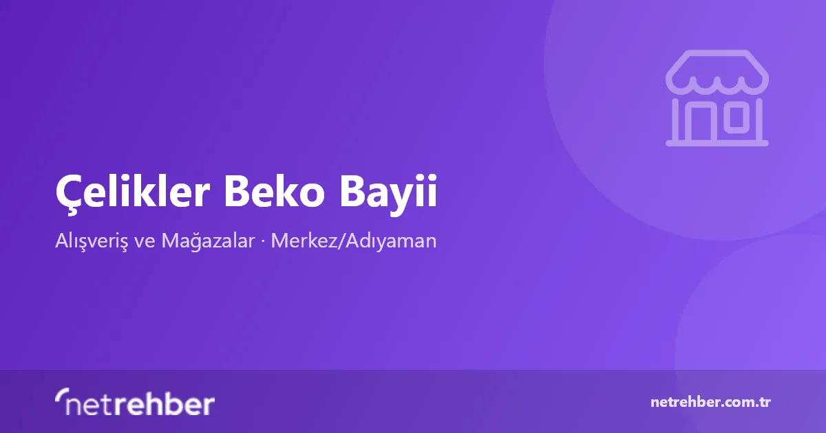 Çelikler Beko Bayii kapak görseli