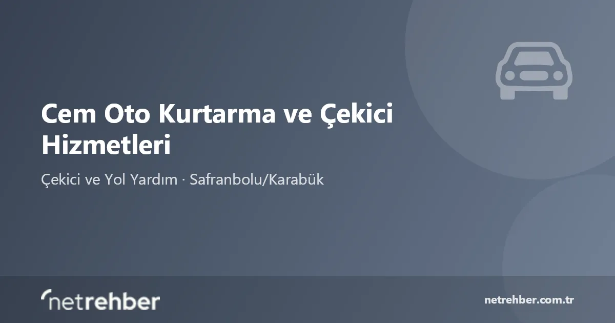 Cem Oto Kurtarma ve Çekici Hizmetleri kapak görseli