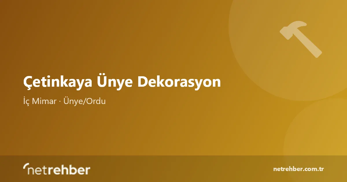 Çetinkaya Ünye Dekorasyon kapak görseli