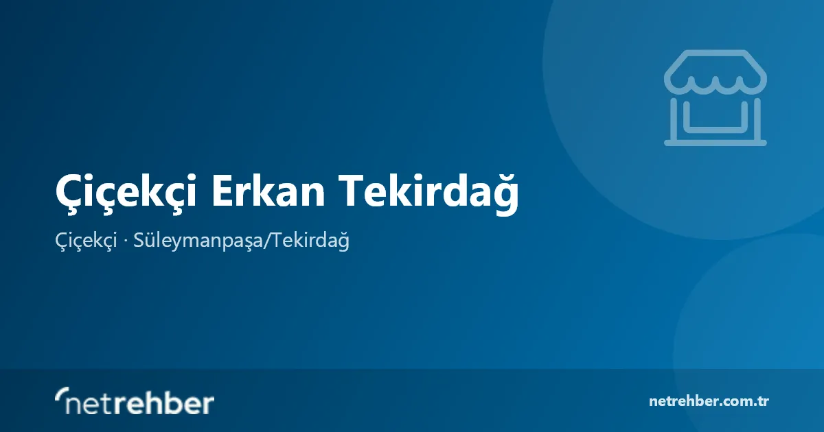 Çiçekçi Erkan Tekirdağ kapak görseli