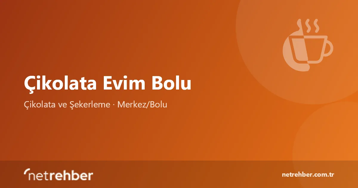 Çikolata Evim Bolu kapak görseli