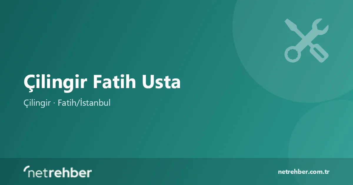 Çilingir Fatih Usta kapak görseli