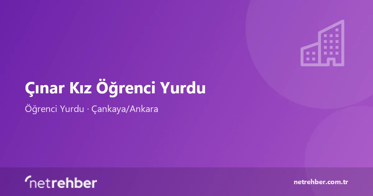 Çınar Kız Öğrenci Yurdu kapak görseli