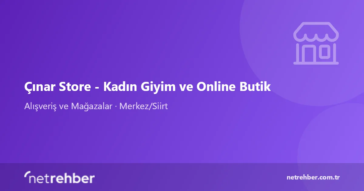 Çınar Store - Kadın Giyim ve Online Butik kapak görseli