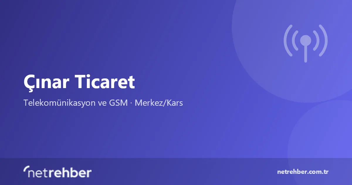 Çınar Ticaret kapak görseli