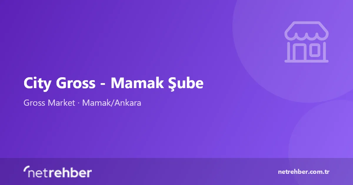 City Gross - Mamak Şube kapak görseli