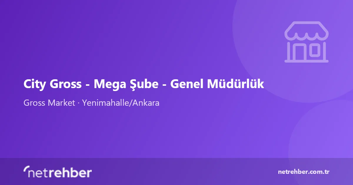 City Gross - Mega Şube - Genel Müdürlük kapak görseli