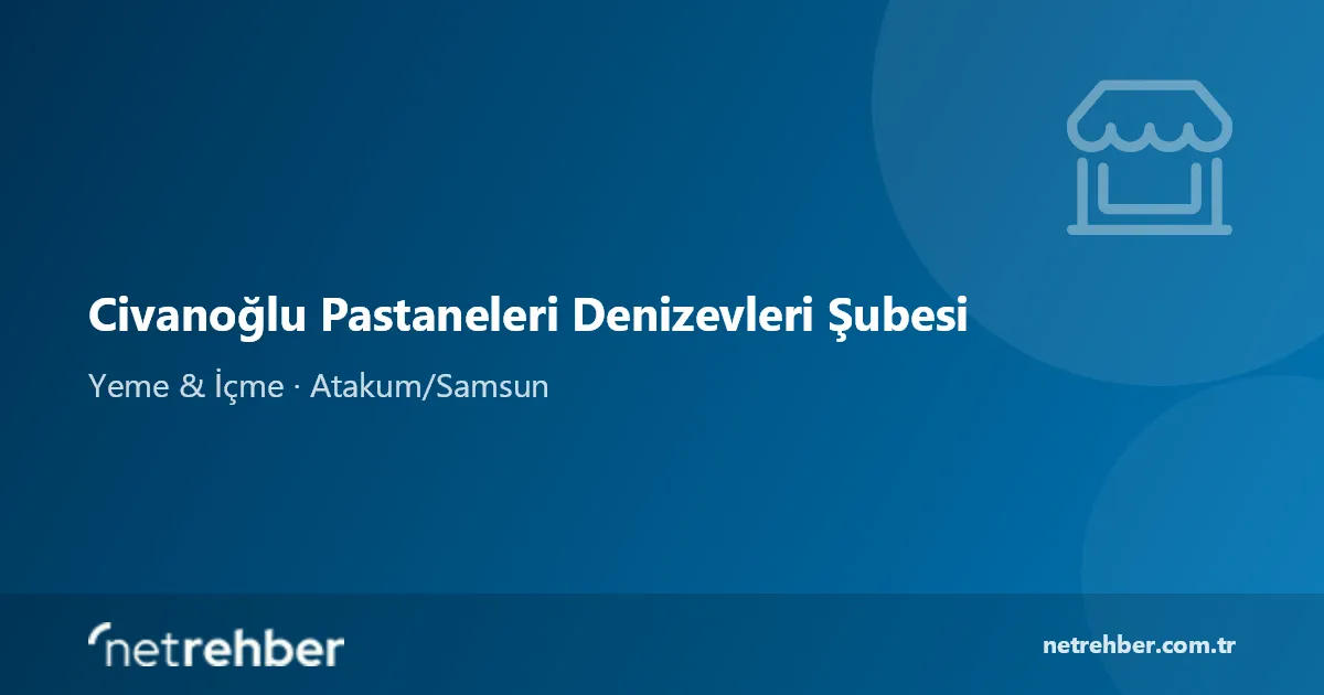 Civanoğlu Pastaneleri Denizevleri Şubesi kapak görseli