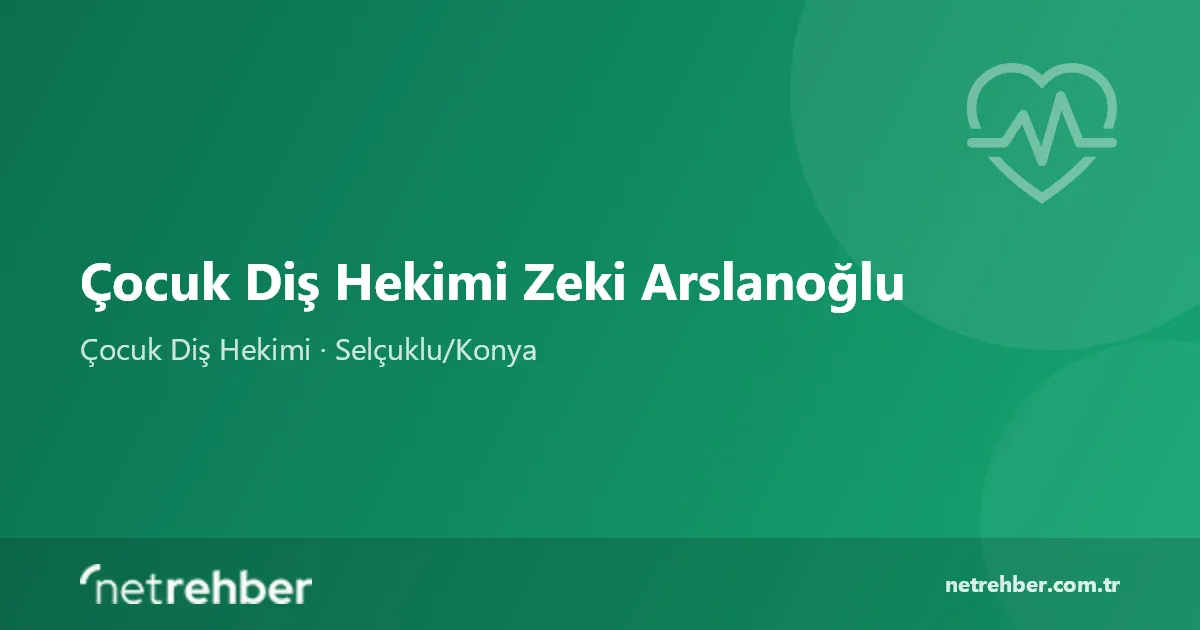 Çocuk Diş Hekimi Zeki Arslanoğlu kapak görseli