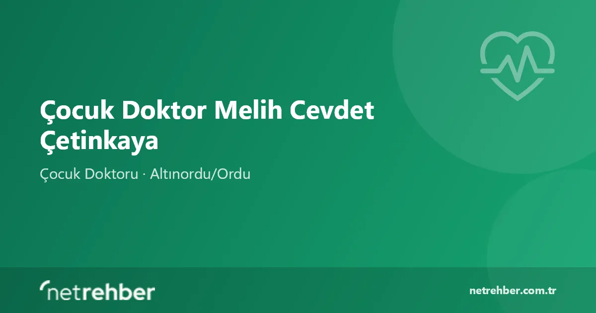 Çocuk Doktor Melih Cevdet Çetinkaya kapak görseli