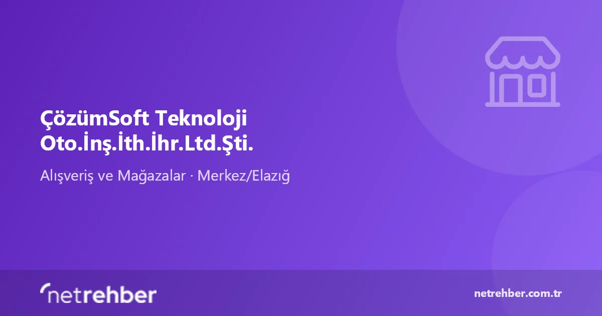 ÇözümSoft Teknoloji Oto.İnş.İth.İhr.Ltd.Şti. kapak görseli
