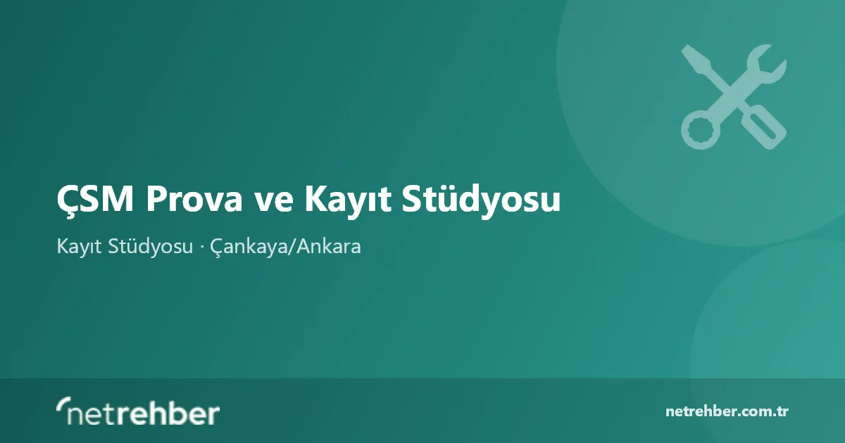 ÇSM Prova ve Kayıt Stüdyosu kapak görseli