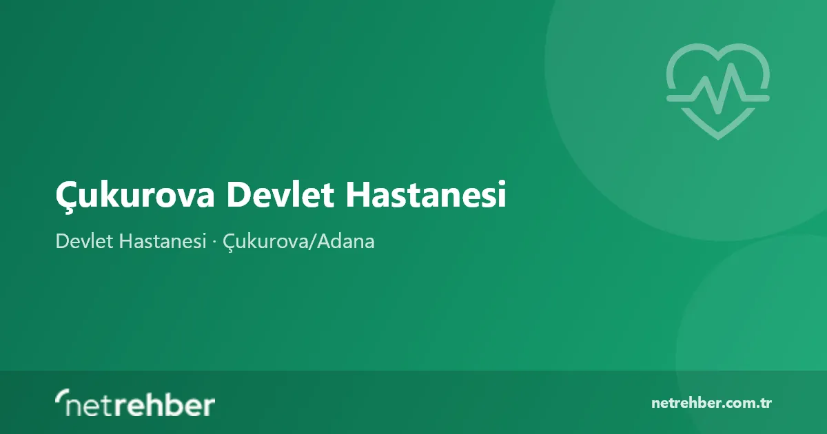 Çukurova Devlet Hastanesi kapak görseli