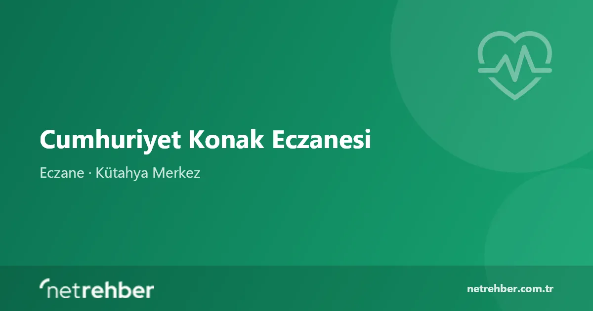Cumhuriyet Konak Eczanesi kapak görseli