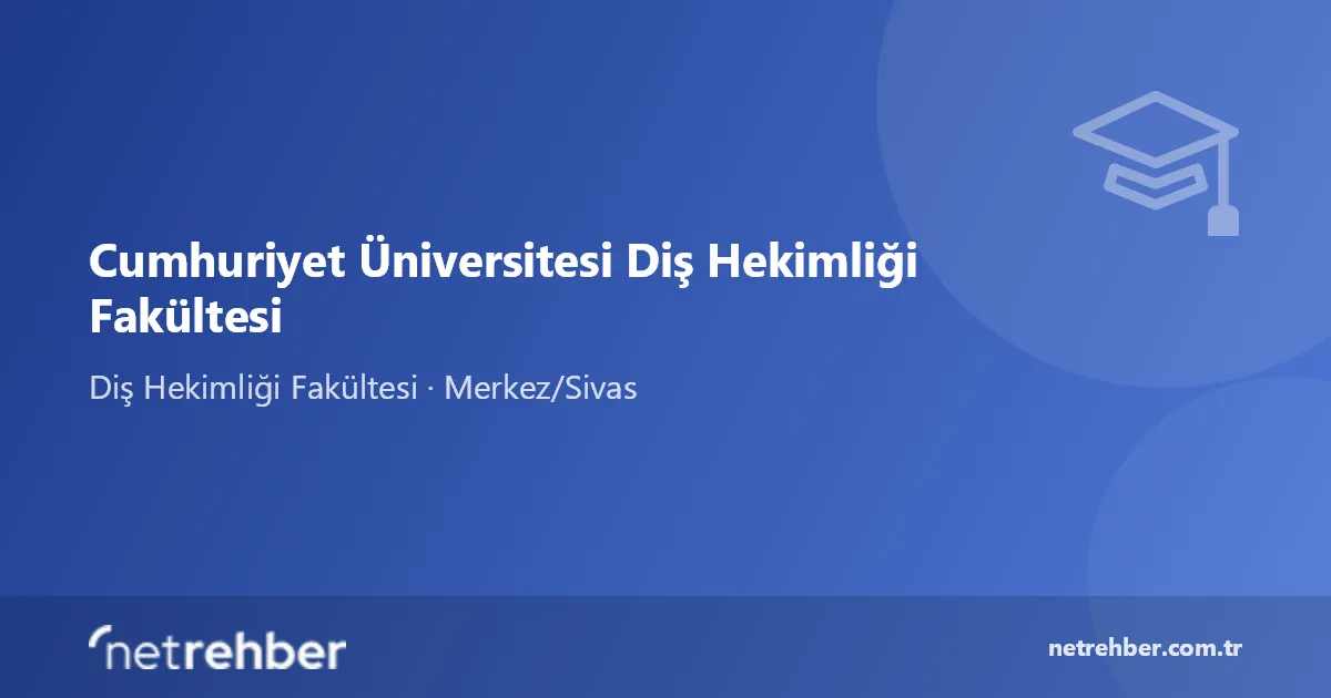 Cumhuriyet Üniversitesi Diş Hekimliği Fakültesi kapak görseli