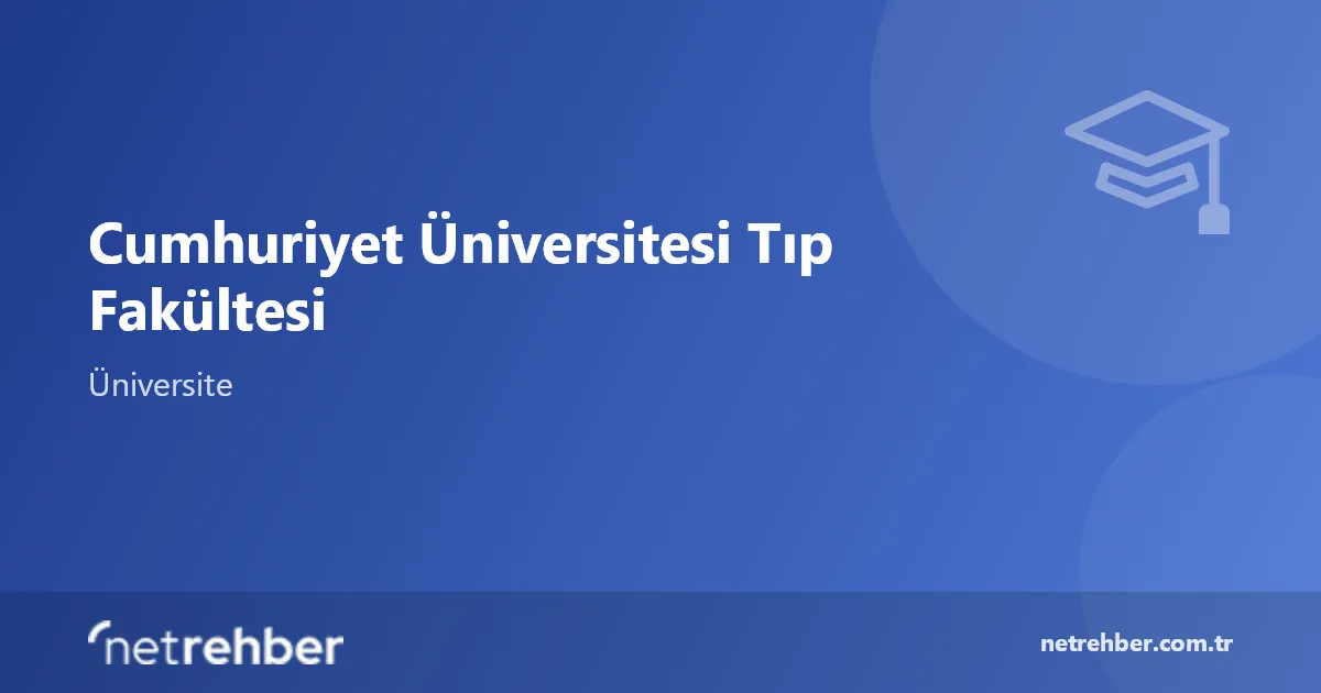 Cumhuriyet Üniversitesi Tıp Fakültesi kapak görseli
