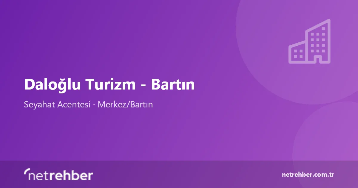 Daloğlu Turizm - Bartın kapak görseli