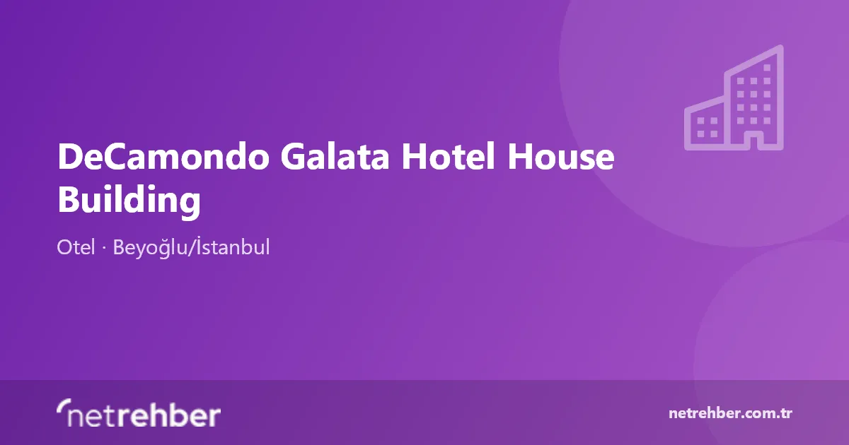 DeCamondo Galata Hotel House Building kapak görseli