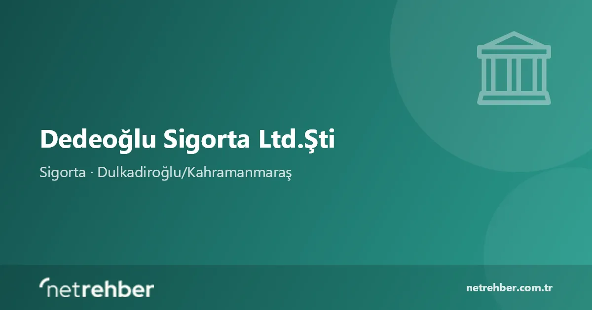 Dedeoğlu Sigorta Ltd.Şti kapak görseli
