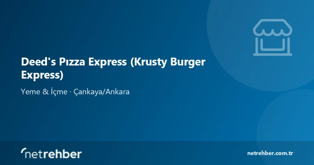 Deed's Pızza Express (Krusty Burger Express) kapak görseli