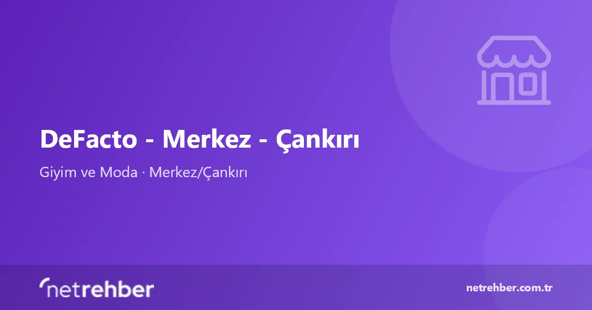 DeFacto - Merkez - Çankırı kapak görseli
