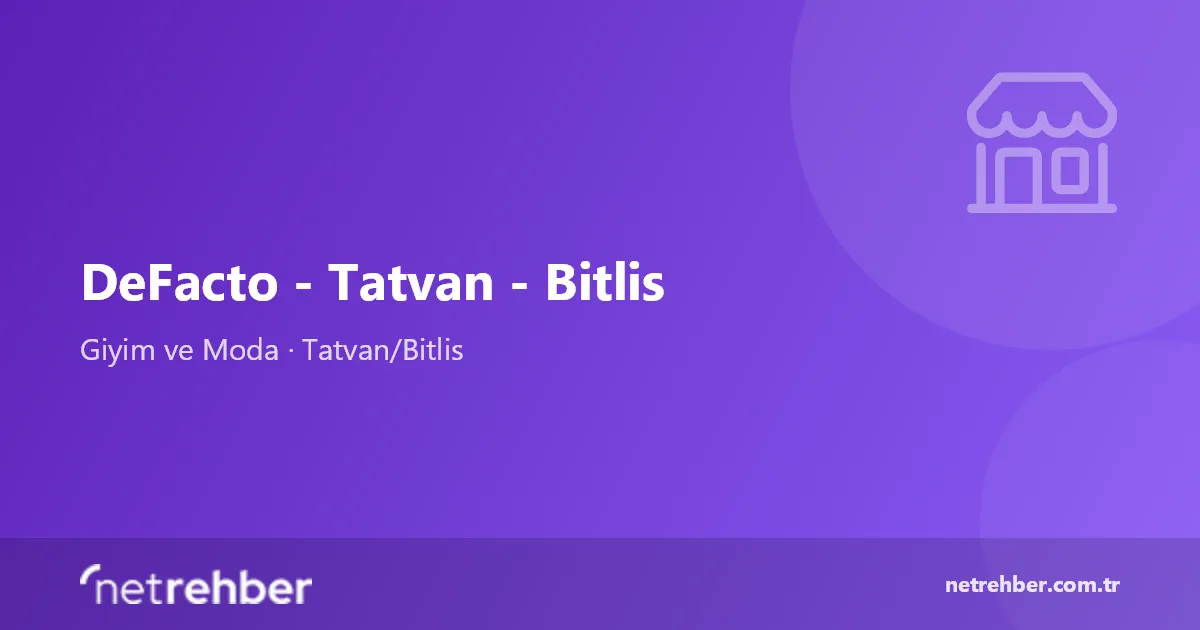 DeFacto - Tatvan - Bitlis kapak görseli