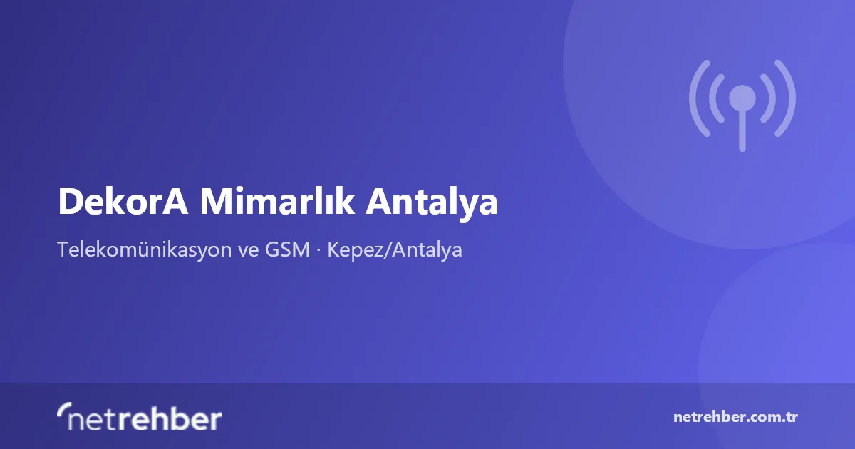 DekorA Mimarlık Antalya kapak görseli