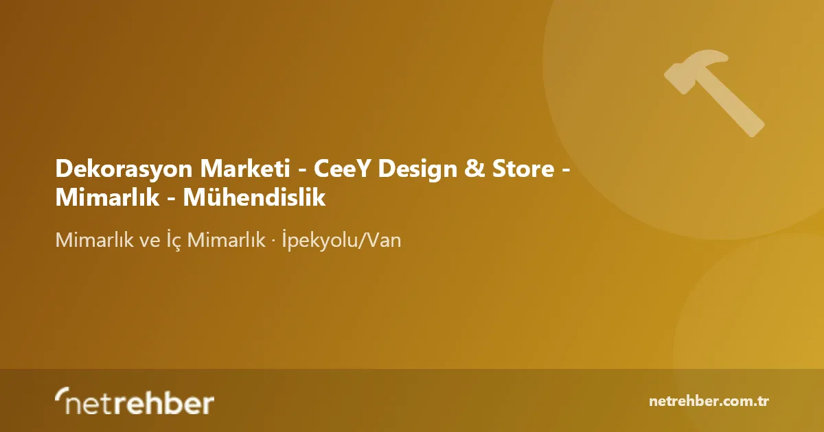 Dekorasyon Marketi - CeeY Design & Store - Mimarlık - Mühendislik kapak görseli
