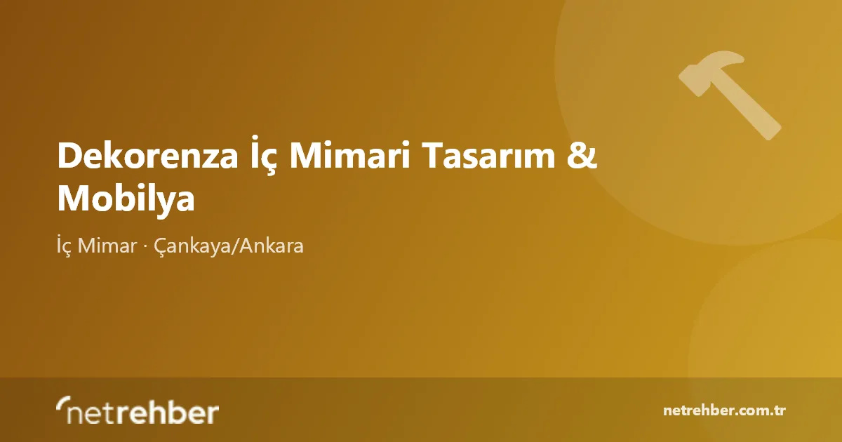 Dekorenza İç Mimari Tasarım & Mobilya kapak görseli
