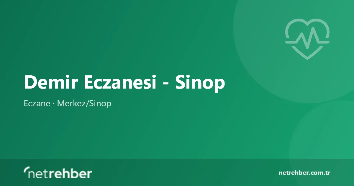 Demir Eczanesi - Sinop kapak görseli