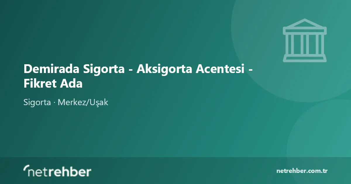 Demirada Sigorta - Aksigorta Acentesi - Fikret Ada kapak görseli