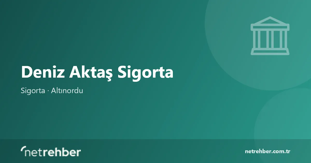 Deniz Aktaş Sigorta kapak görseli