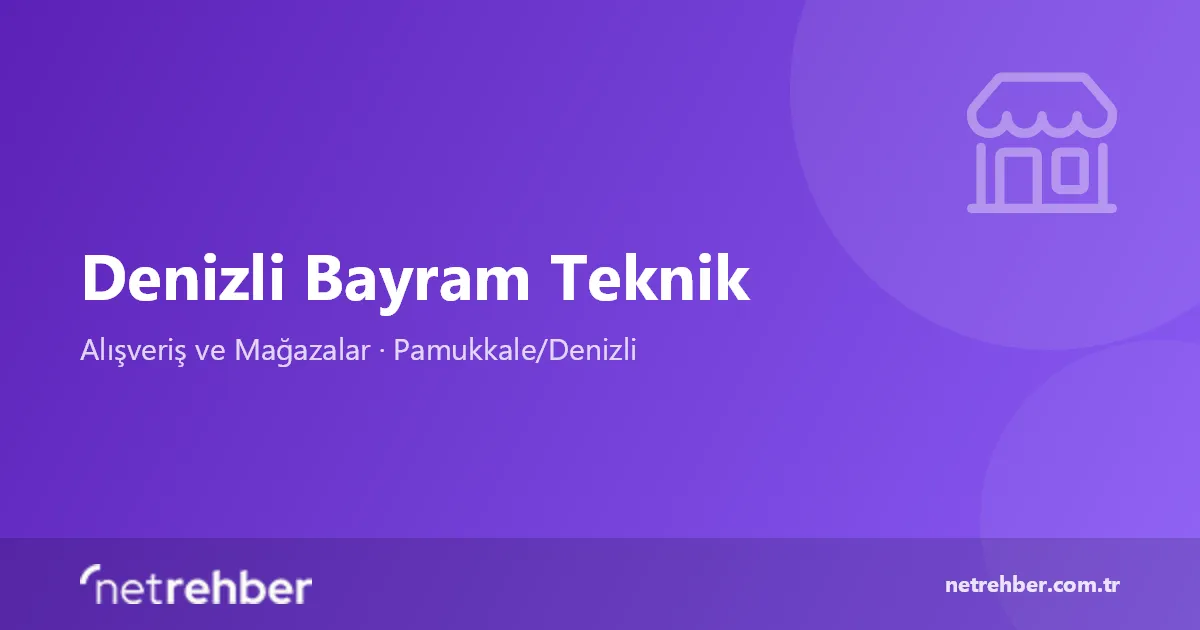 Denizli Bayram Teknik kapak görseli